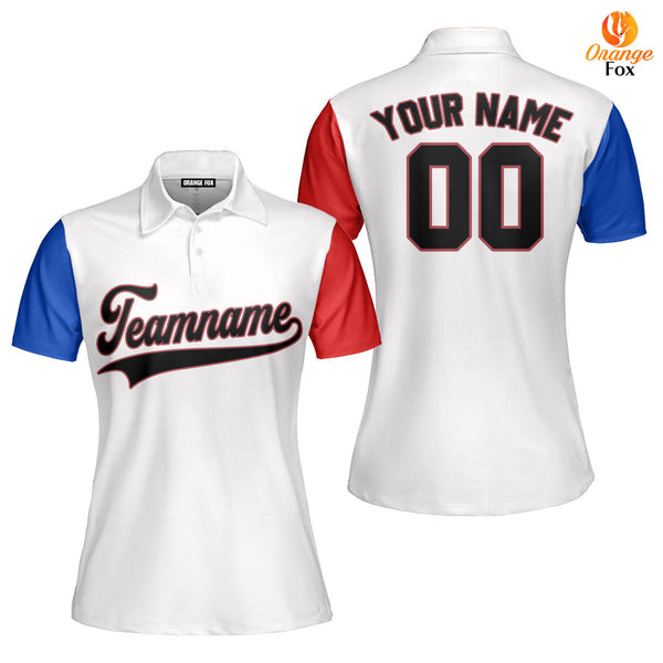 Dominicana Flag White Black Red Custom Polo Shirt For Women