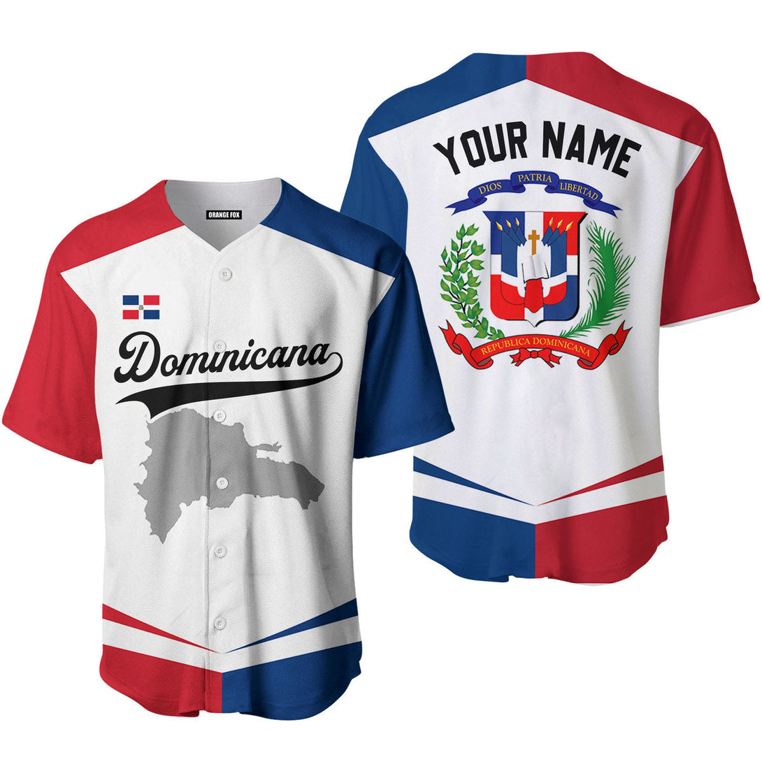 Dominicana Flag White Black White Custom Name Baseball Jerseys For Men & Women