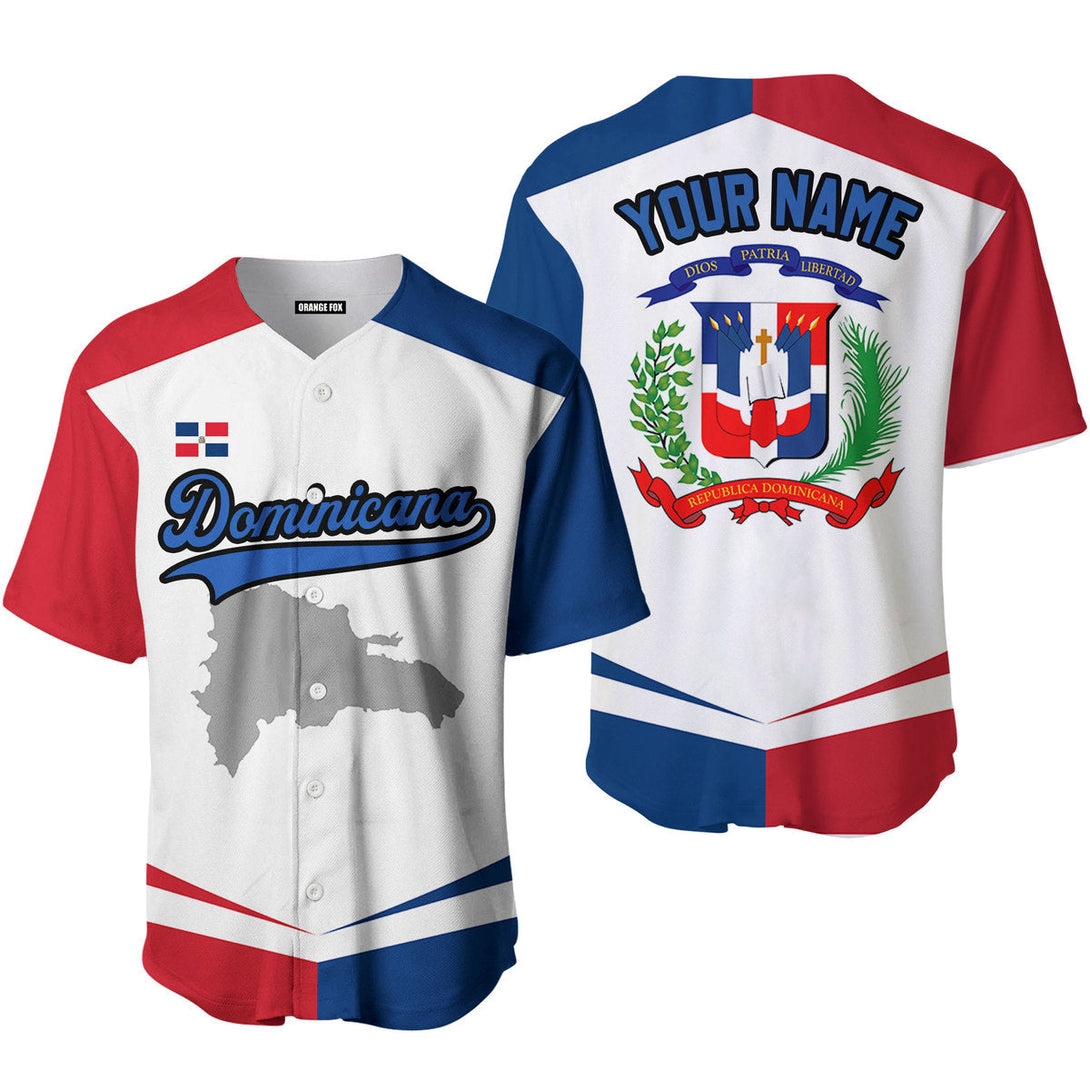 Dominicana Flag White Blue Black Custom Name Baseball Jerseys For Men & Women