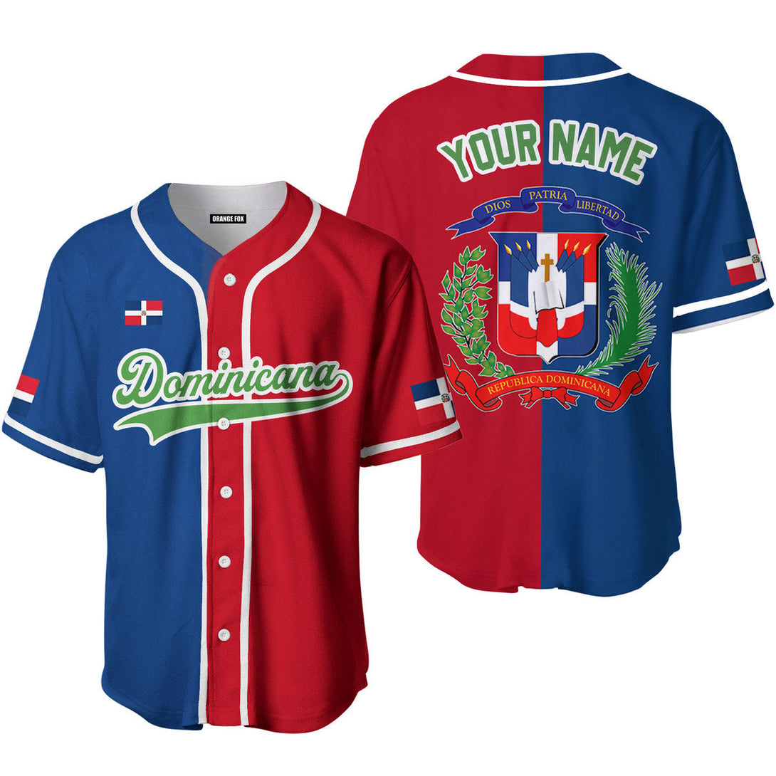 Dominicana Logo Red Blue Green White Custom Name Baseball Jerseys For Men & Women