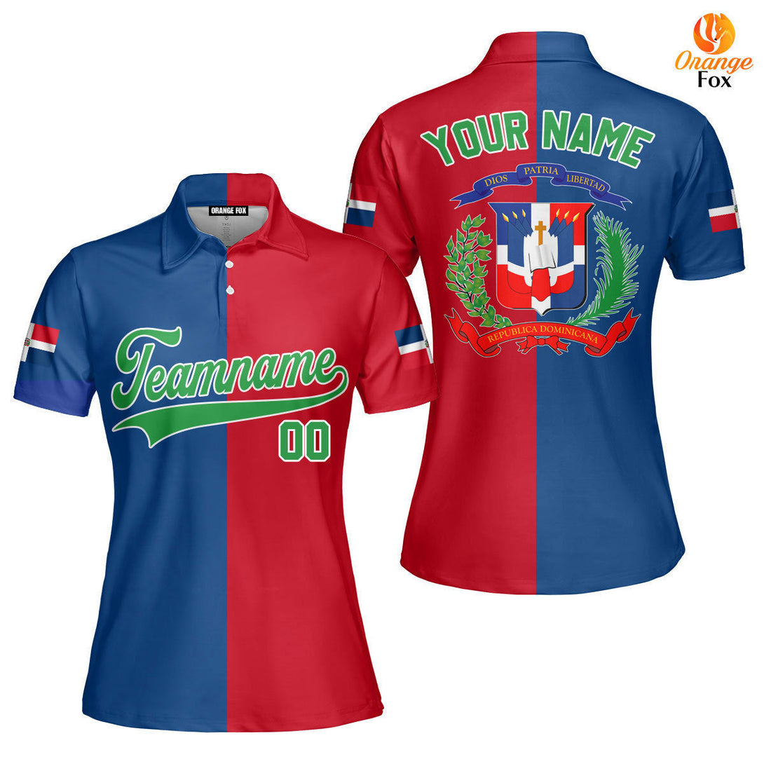 Dominicana Logo Red Blue Green White Custom Polo Shirt For Women