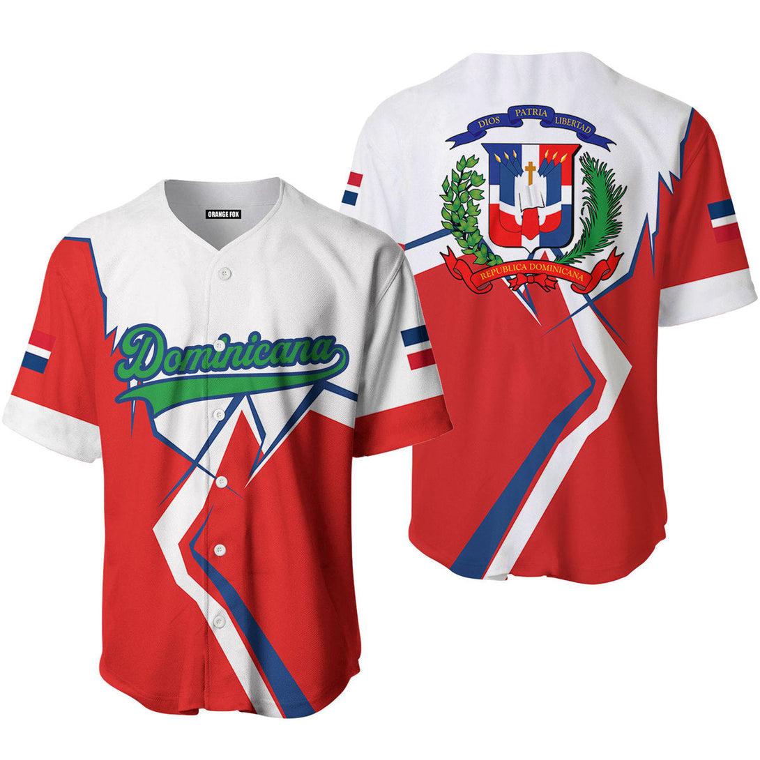 Dominicana Logo Red White Green Blue Custom Name Baseball Jerseys For Men & Women