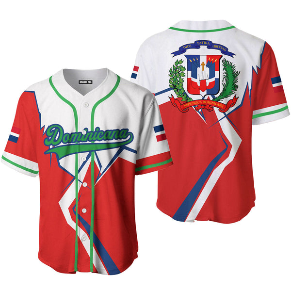 Dominicana Logo Red White Green Blue Custom Name Baseball Jerseys For Men & Women