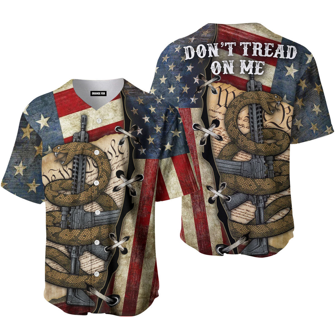 Don't Tread On Me - Gift For Americans, America Lovers - Gadsden Flag Baseball Jersey For Men & Women
