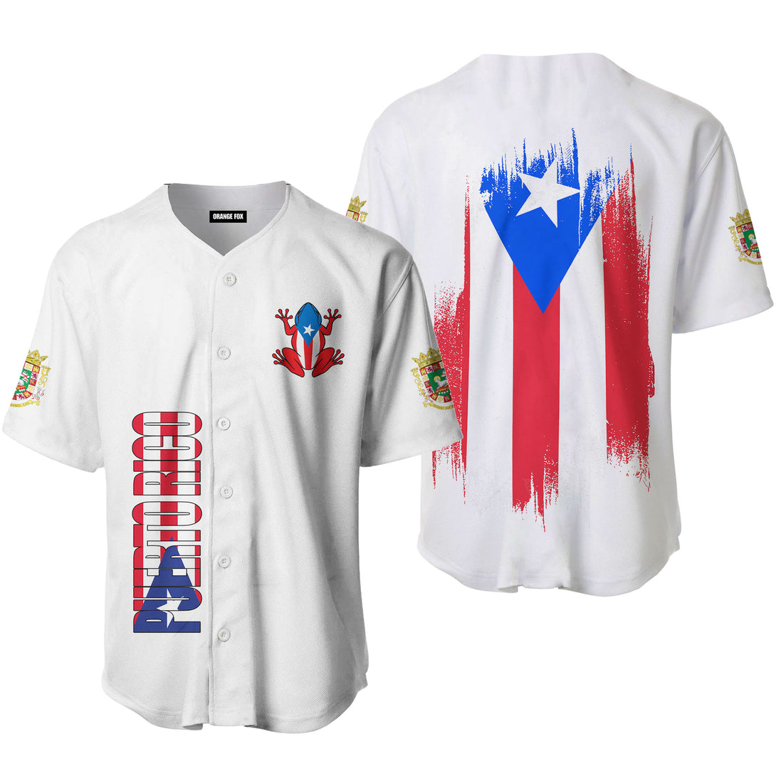 Puerto Rico Puerto Rican Flag White Baseball Jersey