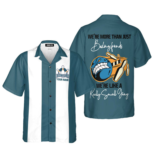 We're More Than Just Bowling Friends Vintage Retro Bowling Custom Name Hawaiian Shirt For Men & Women FHN1057