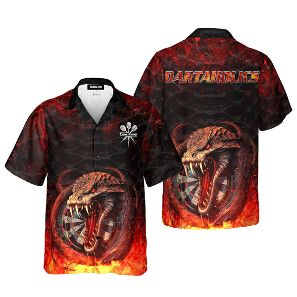 Dartaholics Fire Dragon Dart Custom Name Hawaiian Shirt For Men & Women FHN1090