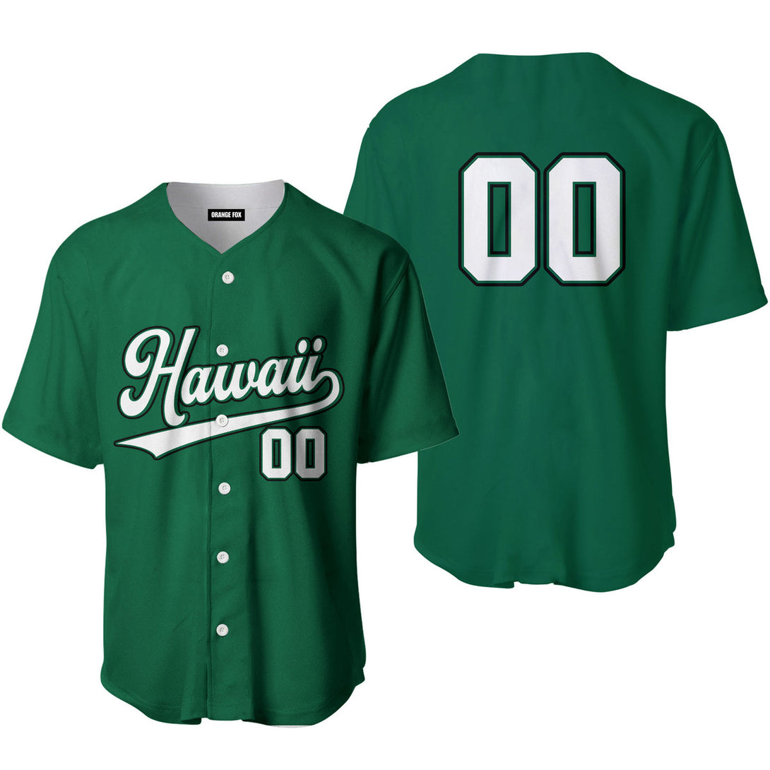 Custom Green Hawaii Baseball Jersey