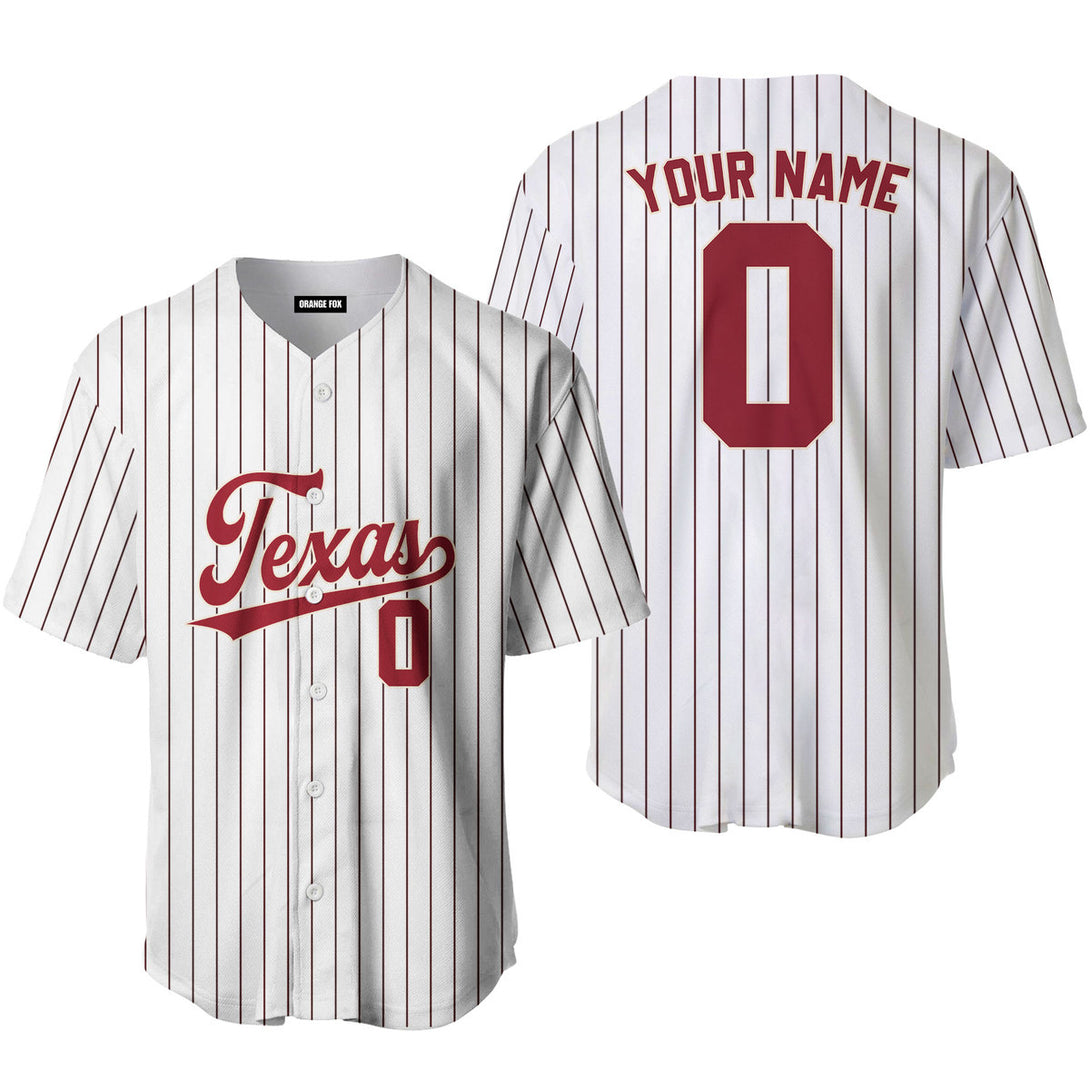 Custom Red Texas Baseball Jersey