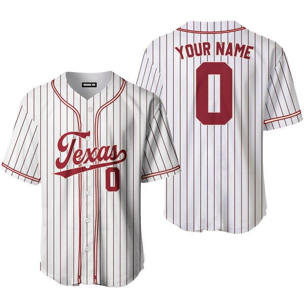 Custom Red Texas Baseball Jersey