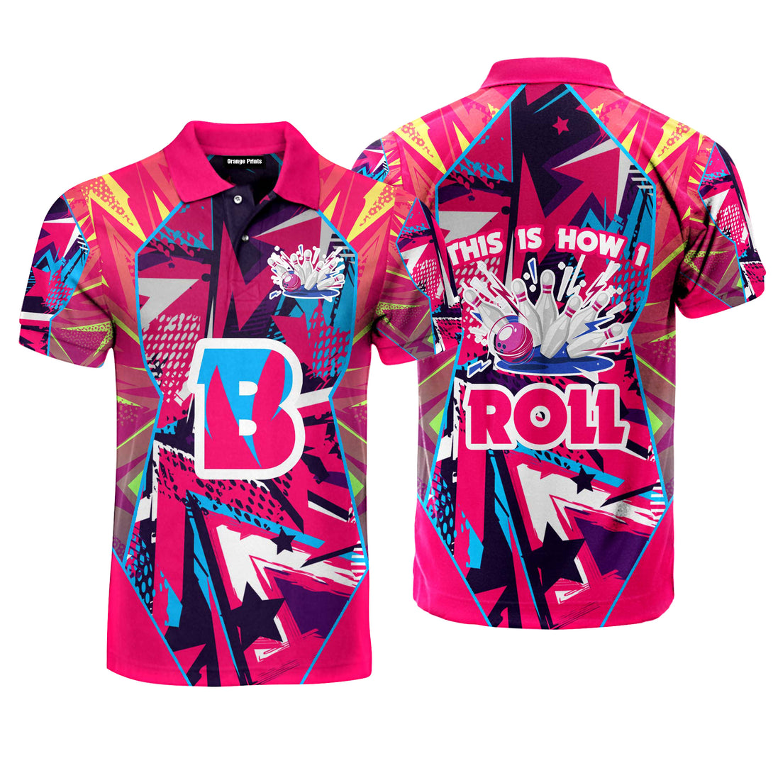 This Is How I Roll Bowling Pink Polo Shirt For Men FPM1024