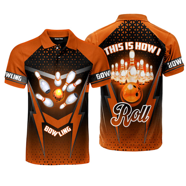 This Is How I Roll Orange Bowling Polo Shirt For Men