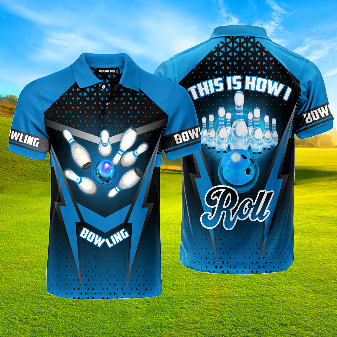 This Is How I Roll Blue Bowling Polo Shirt For Women