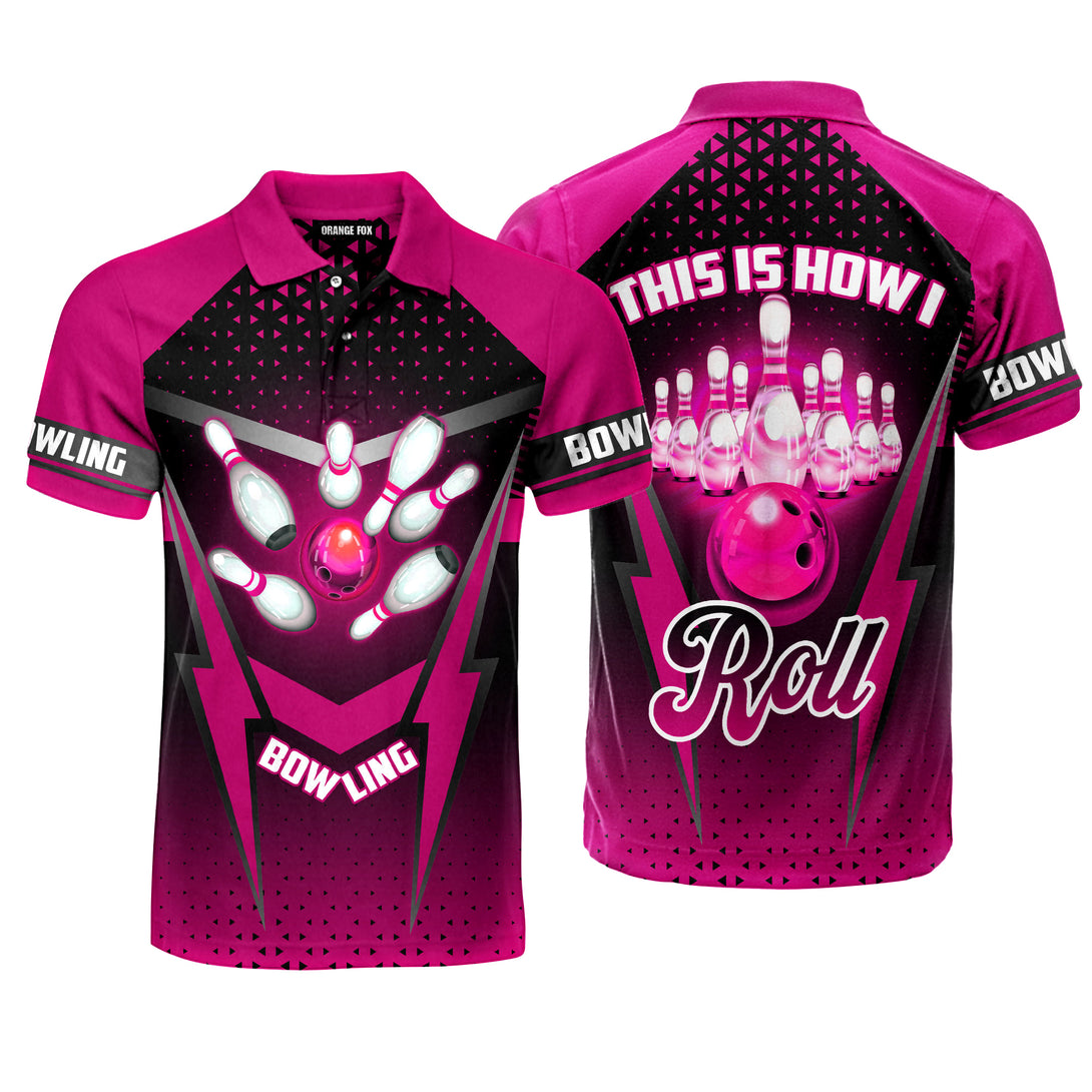 This Is How I Roll Pink Bowling Polo Shirt For Men