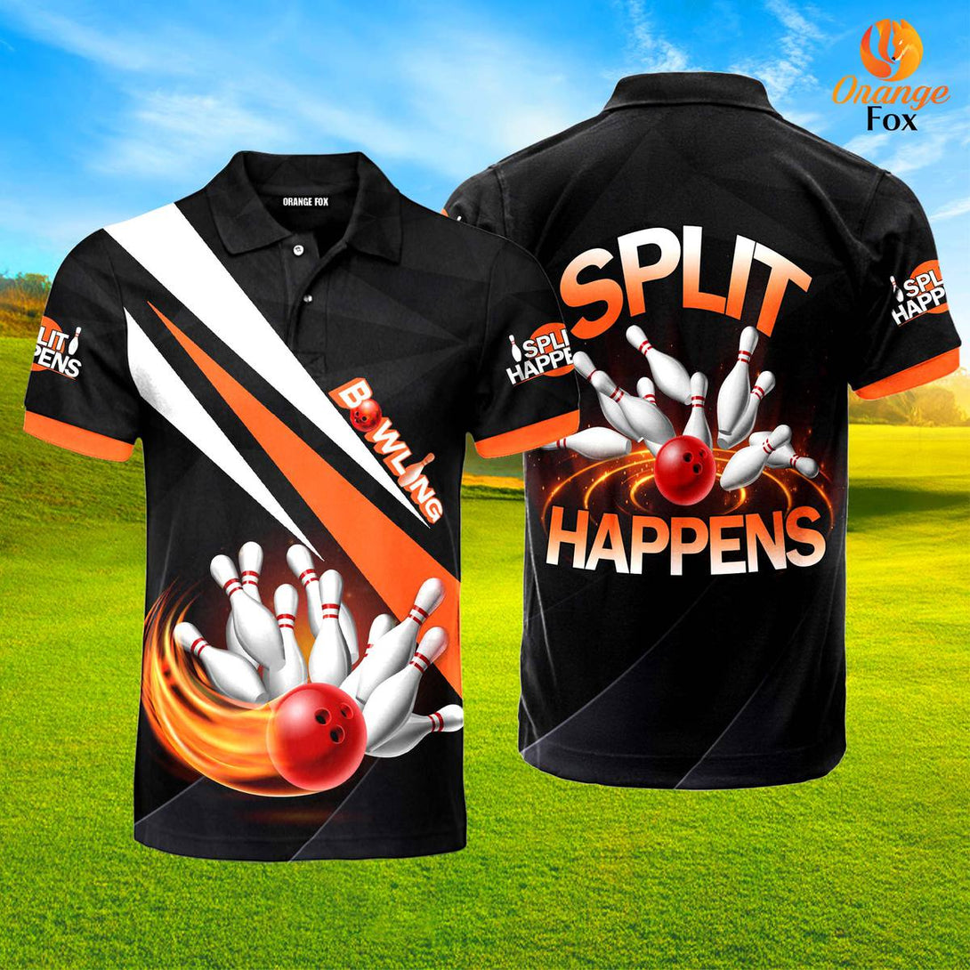 Bowling Split Happens Polo Shirt For Men FPM1125