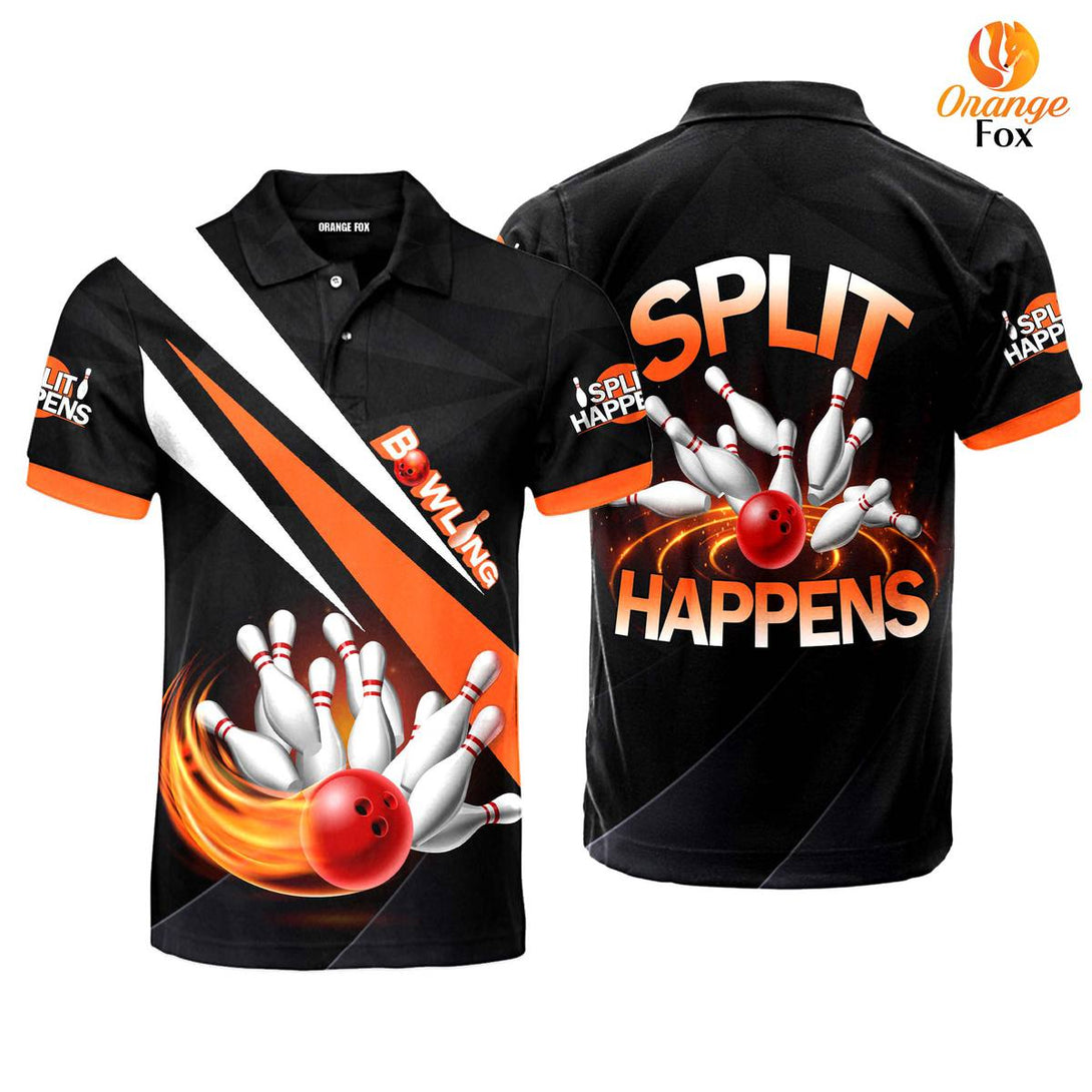 Bowling Split Happens Polo Shirt For Men FPM1125