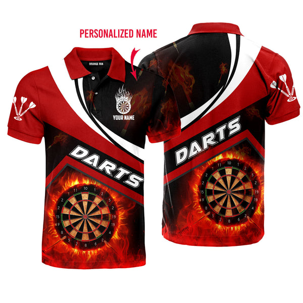 Dart Red Fire Custom Name Polo Shirt For Men & Women