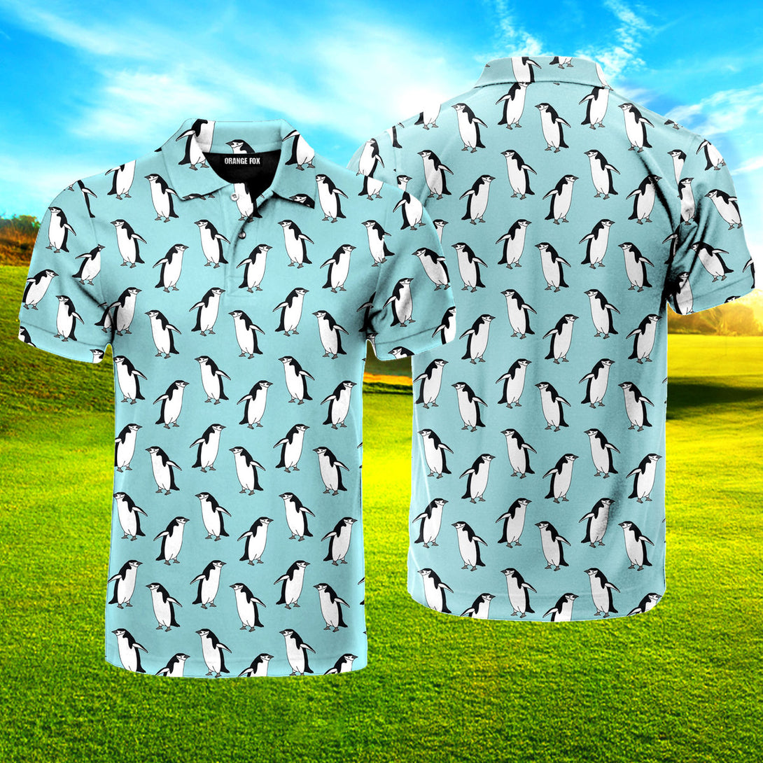 Light Blue Penguin Golf Polo Shirt For Men