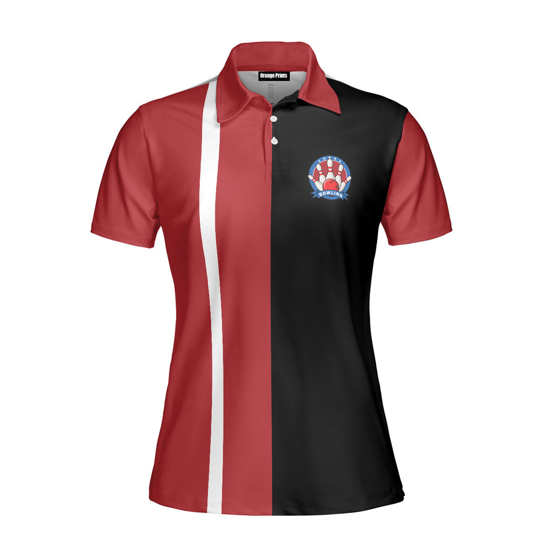 Make Bowling Great Again Red Black Vintage Polo Shirt For Women