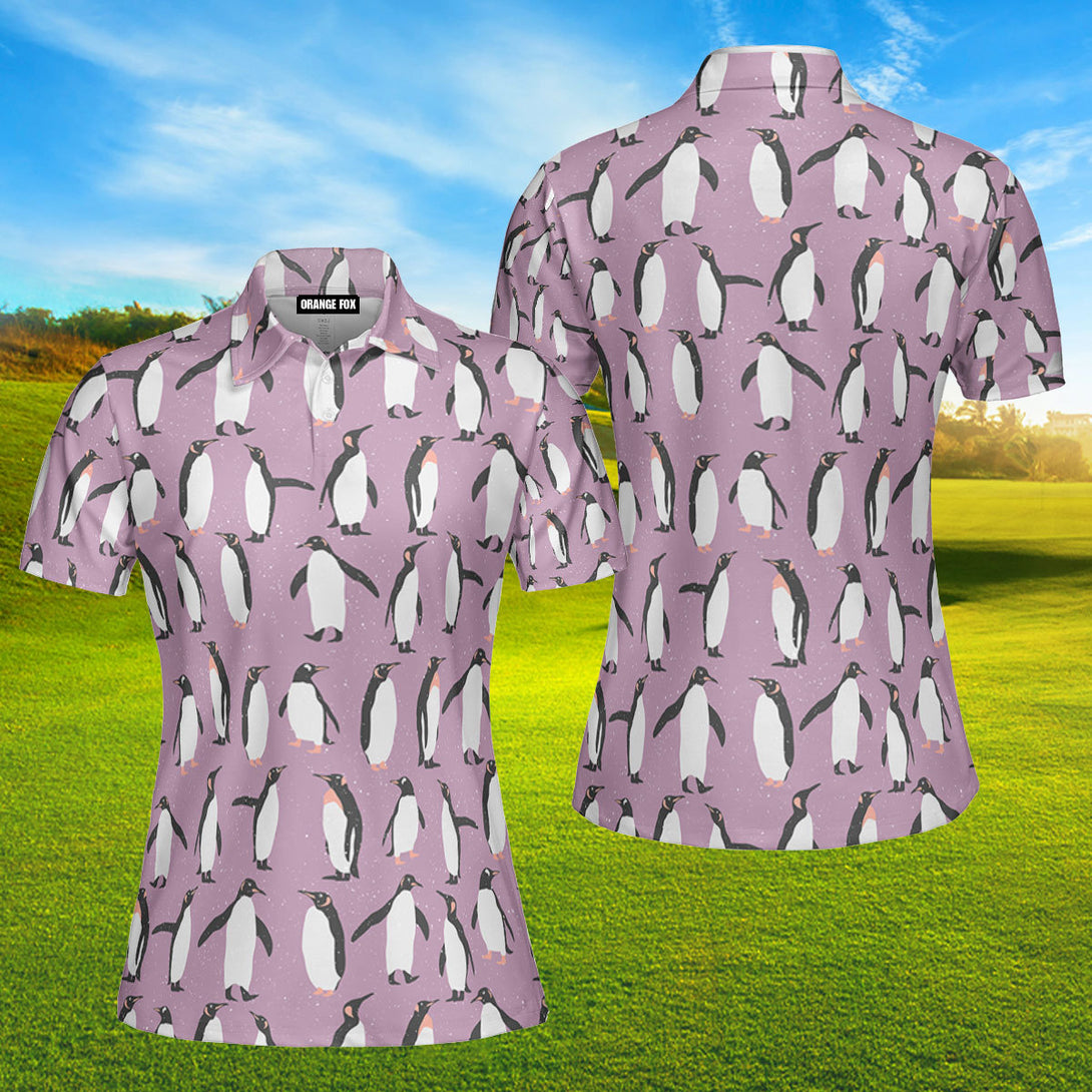 Pink Penguin Golf Polo Shirt For Women