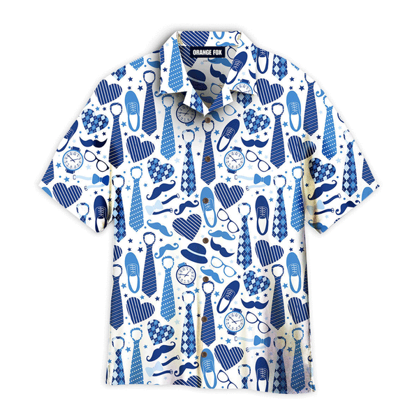 Father's Day Dad Things Tie Clock Heart Blue Hawaiian Shirt For Men And Women WH1183