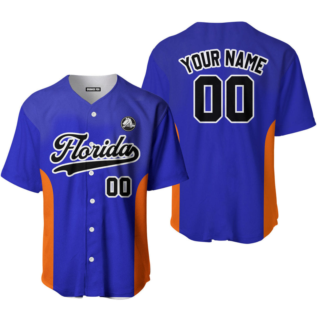 Florida Blue Black White Custom Name Baseball Jerseys For Men & Women