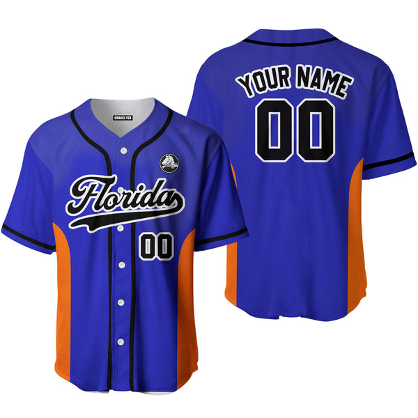 Florida Blue Black White Custom Name Baseball Jerseys For Men & Women