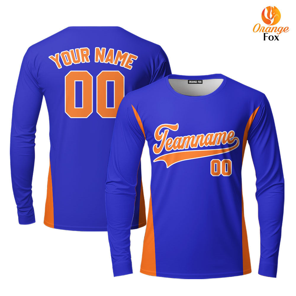 Florida Blue Orange Custom Long Sleeve T-Shirt For Men & Women