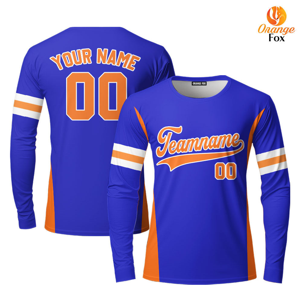 Florida Blue Orange Custom Long Sleeve T-Shirt For Men & Women