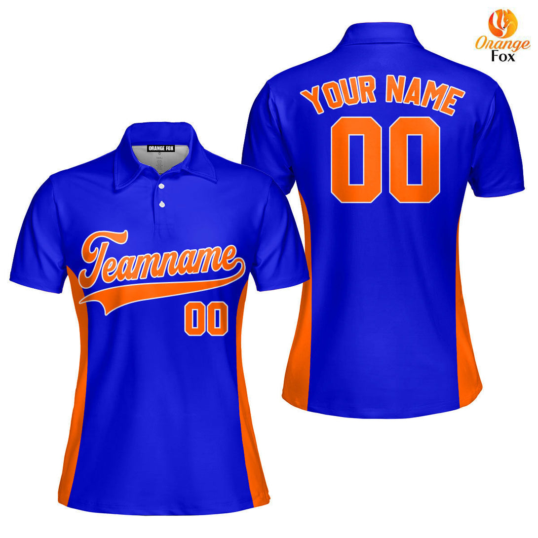 Florida Blue Orange Custom Polo Shirt For Women