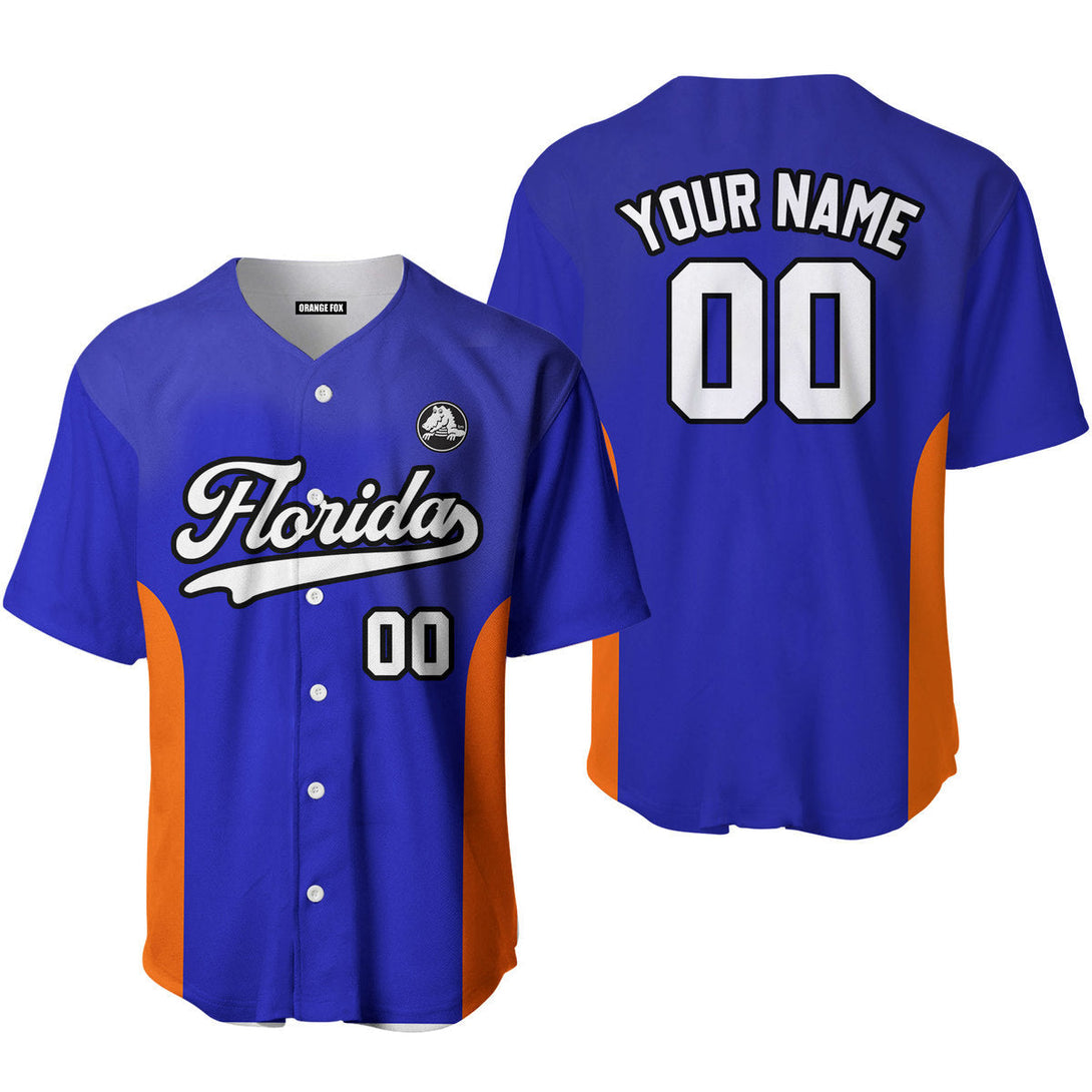 Florida Blue White Black Custom Name Baseball Jerseys For Men & Women