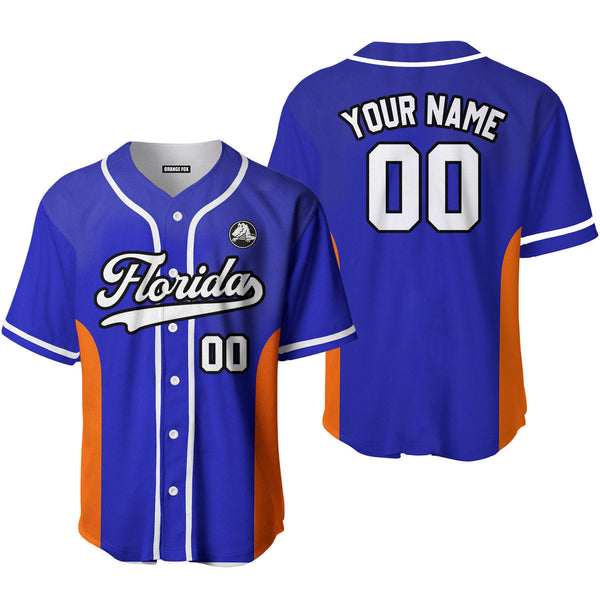 Florida Blue White Black Custom Name Baseball Jerseys For Men & Women