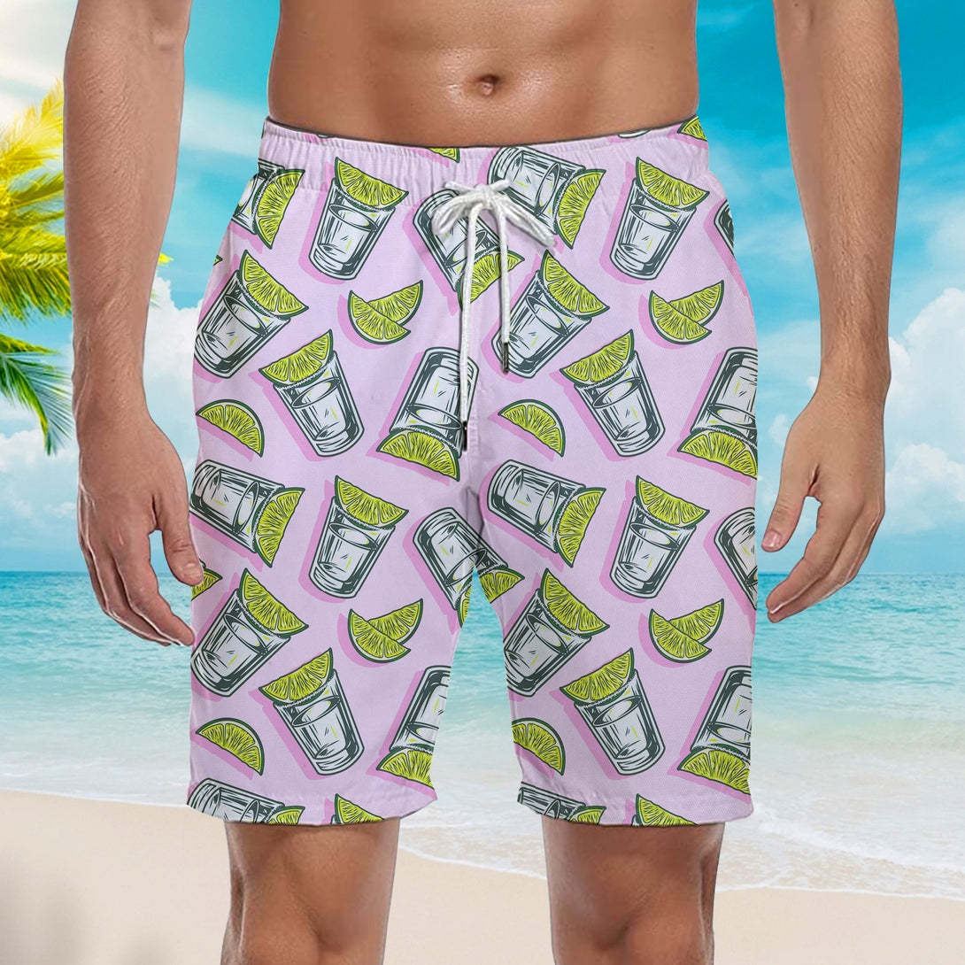 Fresh Cocktails Tropical Beach Shorts For Men