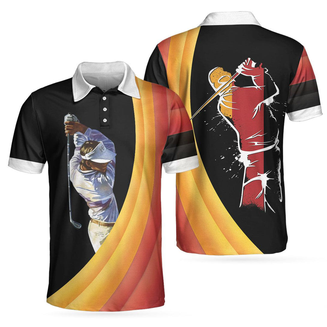 German Flag Art Golfing Best Polo Shirt For Men