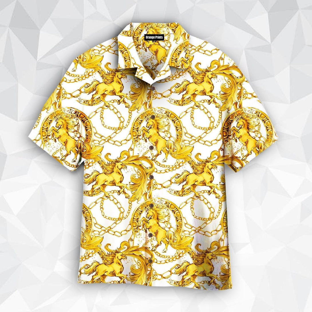 Golden Horses Hawaiian Shirt For Men & Women