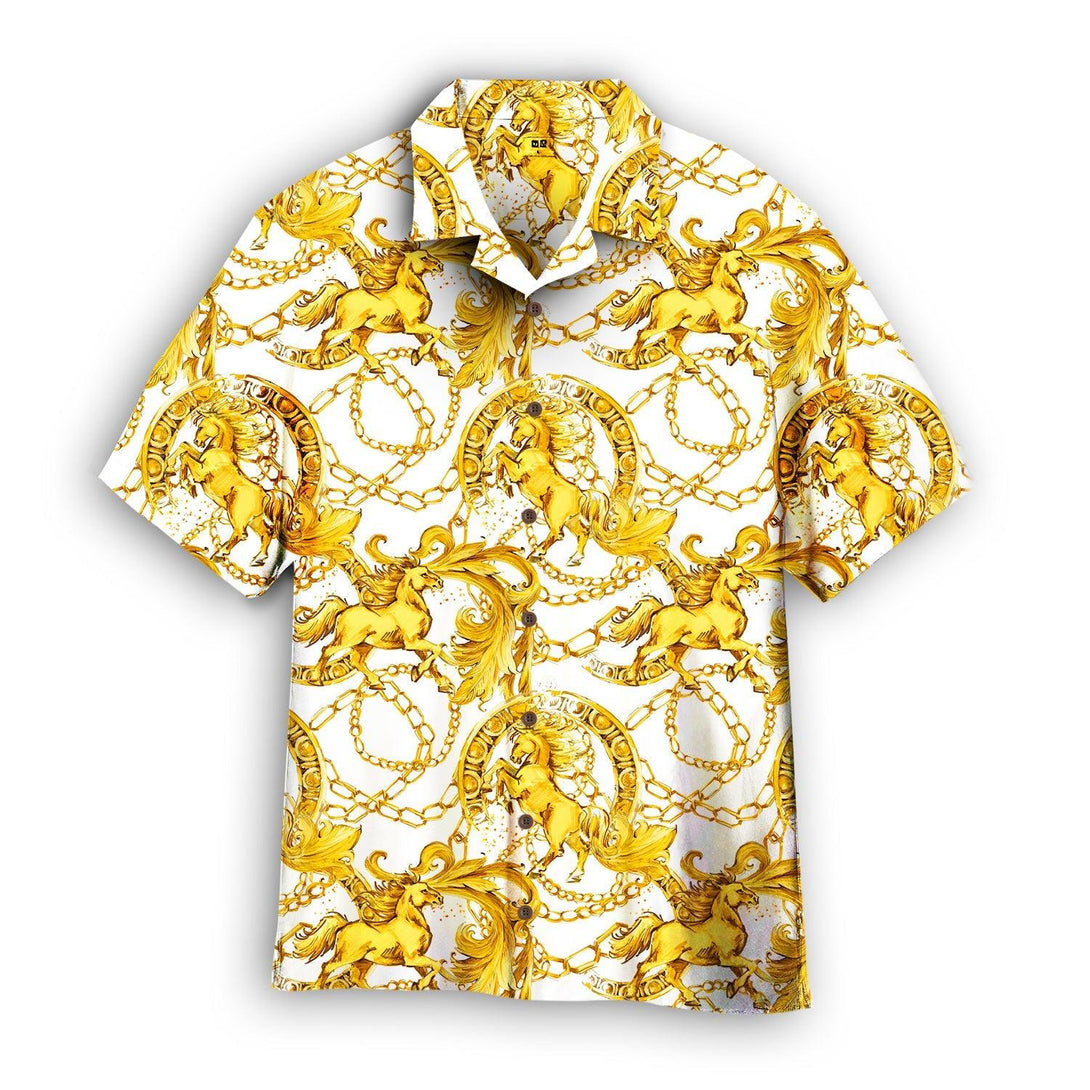 Golden Horses Hawaiian Shirt For Men & Women