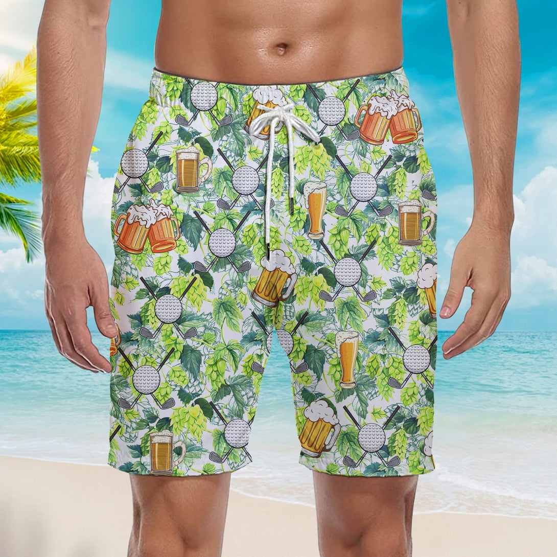 Golf And Beer Beach Shorts For Men