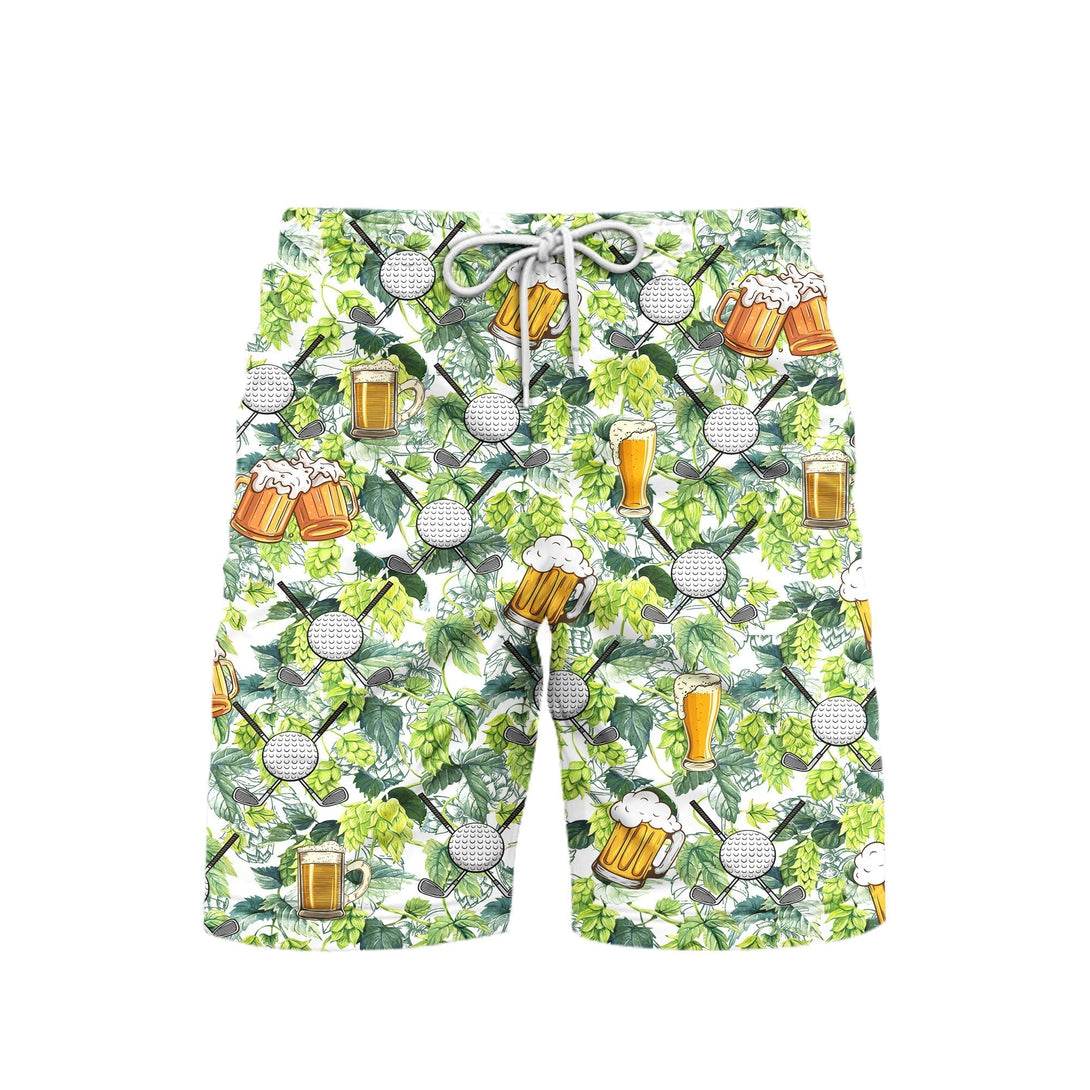 Golf And Beer Beach Shorts For Men