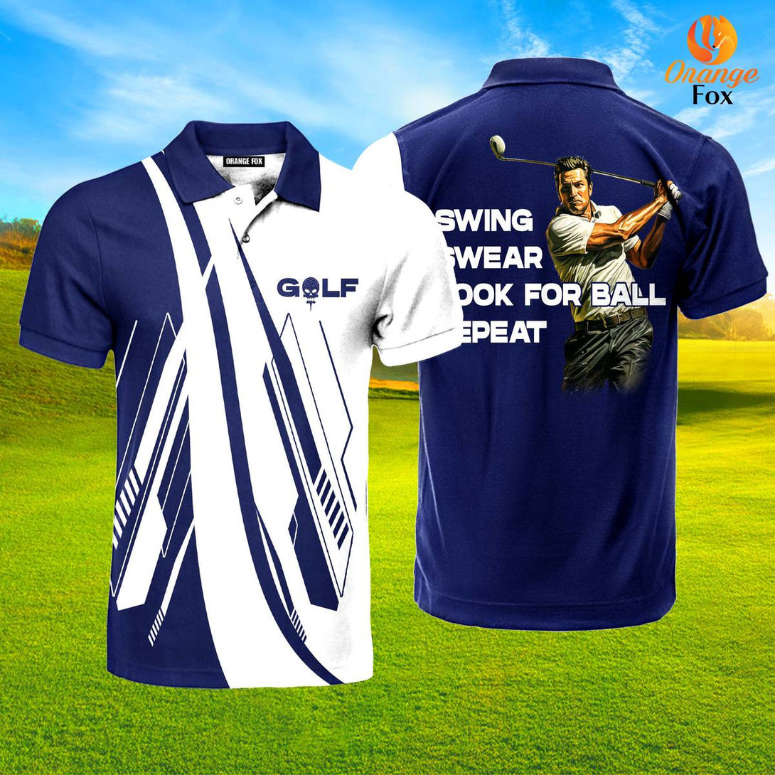 Golf Blue Swing Swear Looking For Ball Repeat Polo Shirt For Men