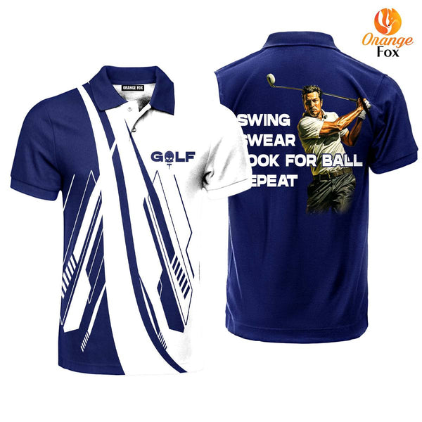 Golf Blue Swing Swear Looking For Ball Repeat Polo Shirt For Men