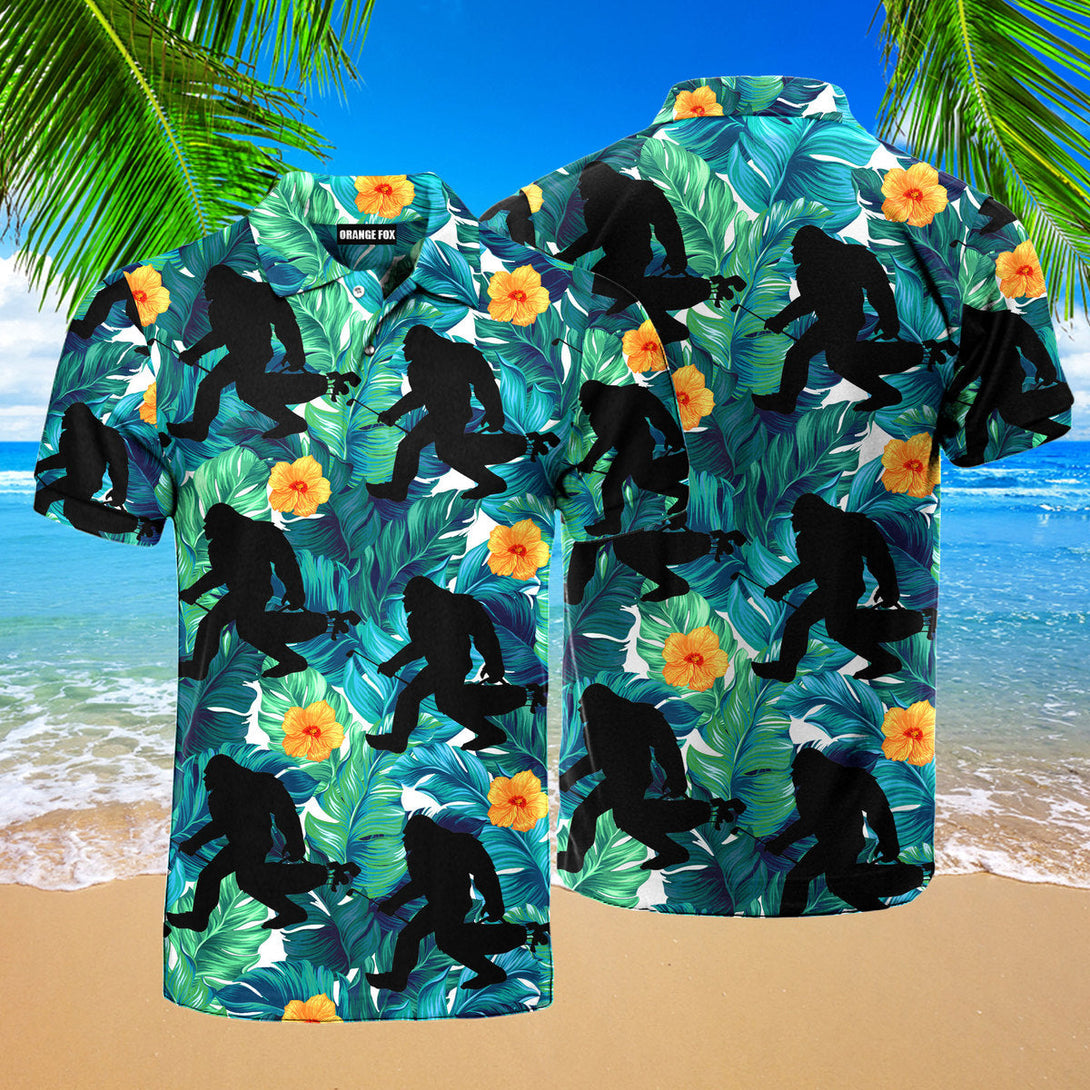 Golf - Gift For Golf & Animal Lovers - Bigfoot Tropical Polo Shirt For Men