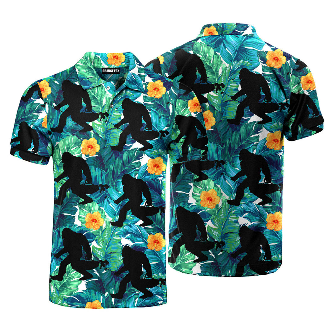 Golf - Gift For Golf & Animal Lovers - Bigfoot Tropical Polo Shirt For Men