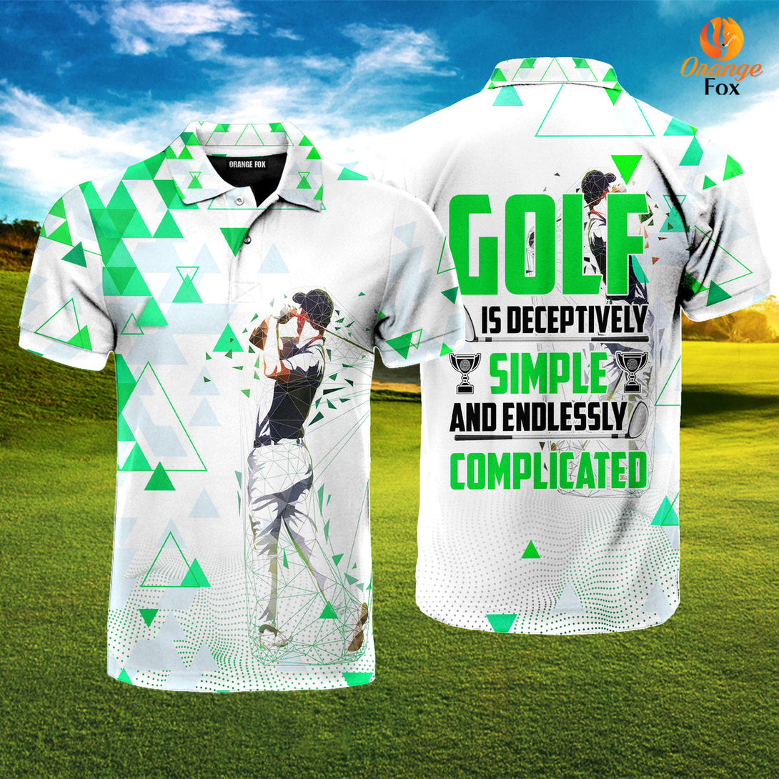 Golf Is Deceptively Simple Complicated Green Polo Shirt For Men