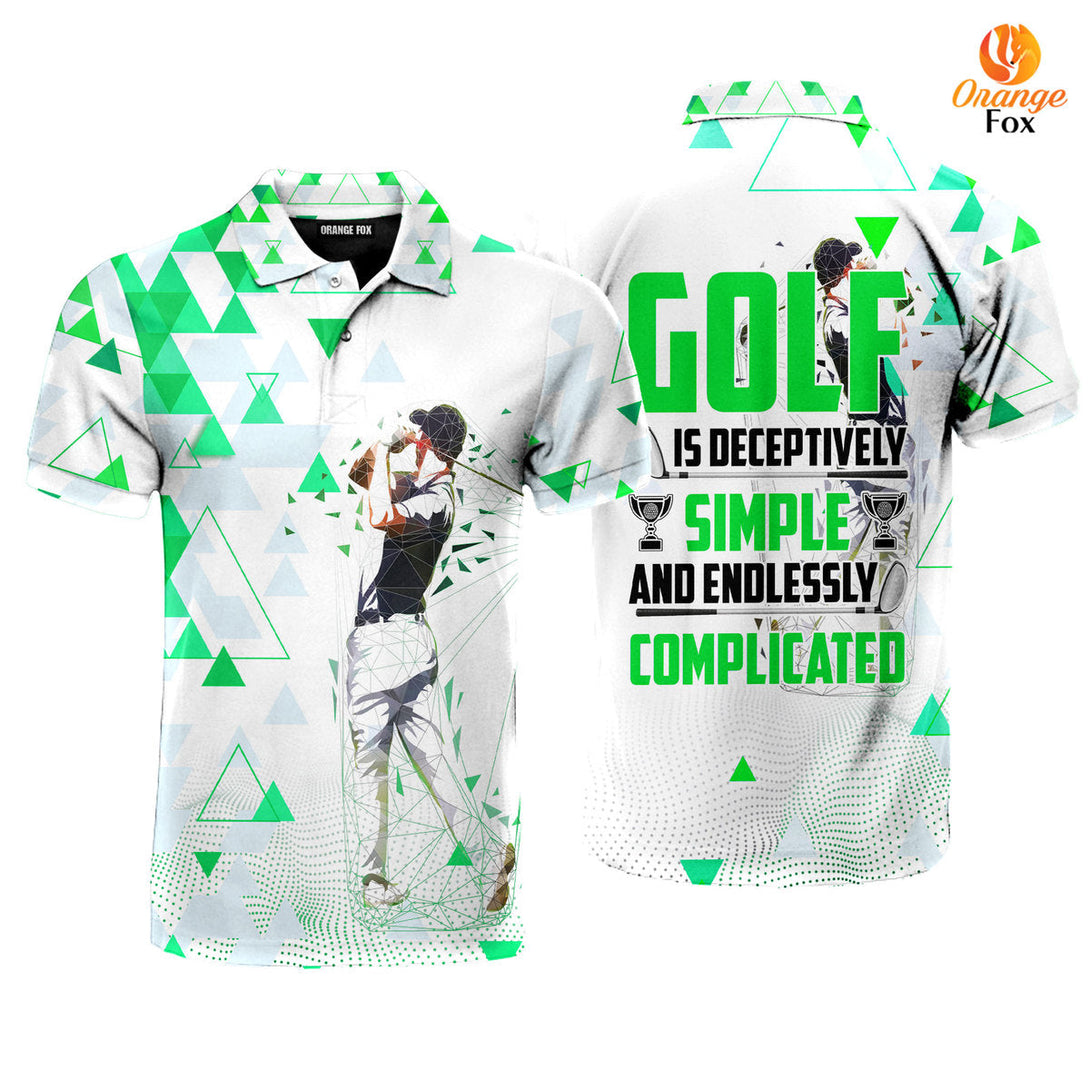 Golf Is Deceptively Simple Complicated Green Polo Shirt For Men