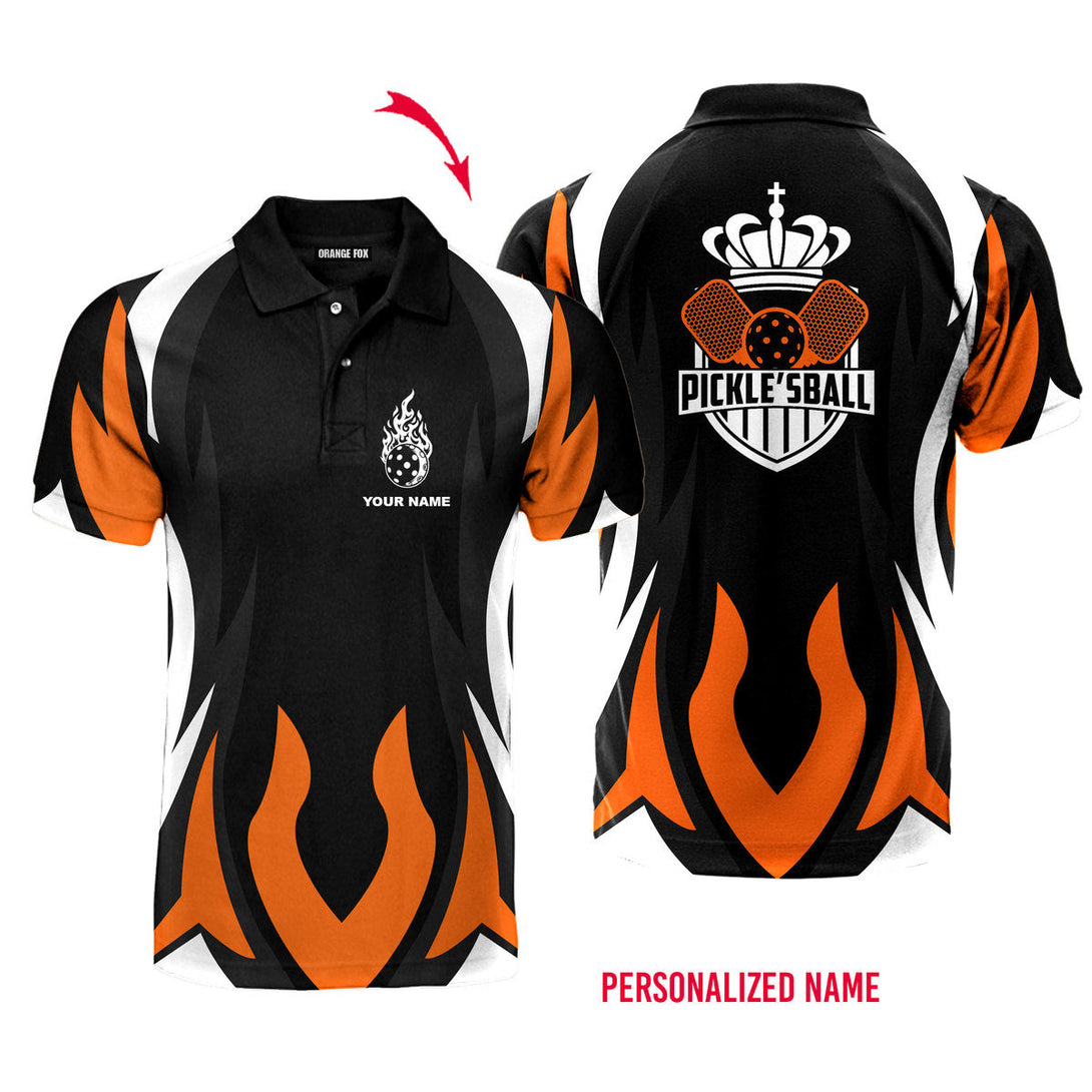 Grab Your Balls We're Going To Play Pickleball Fire Paddles Custom Name Polo Shirt For Men & Women NP1044