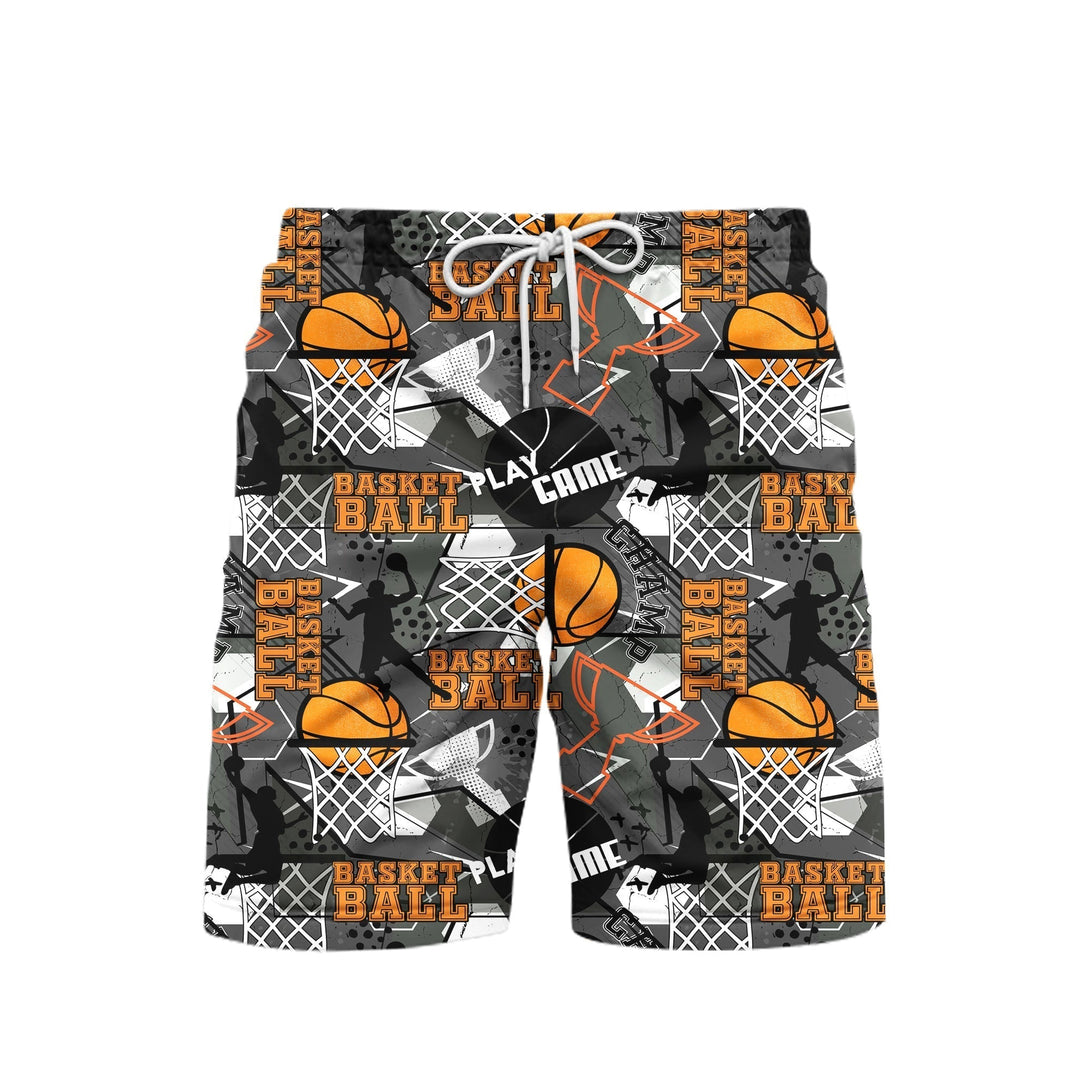 Gray Basketball Champion Beach Shorts For Men