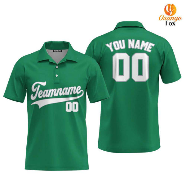 Green And White Gray Custom Polo Shirt For Men