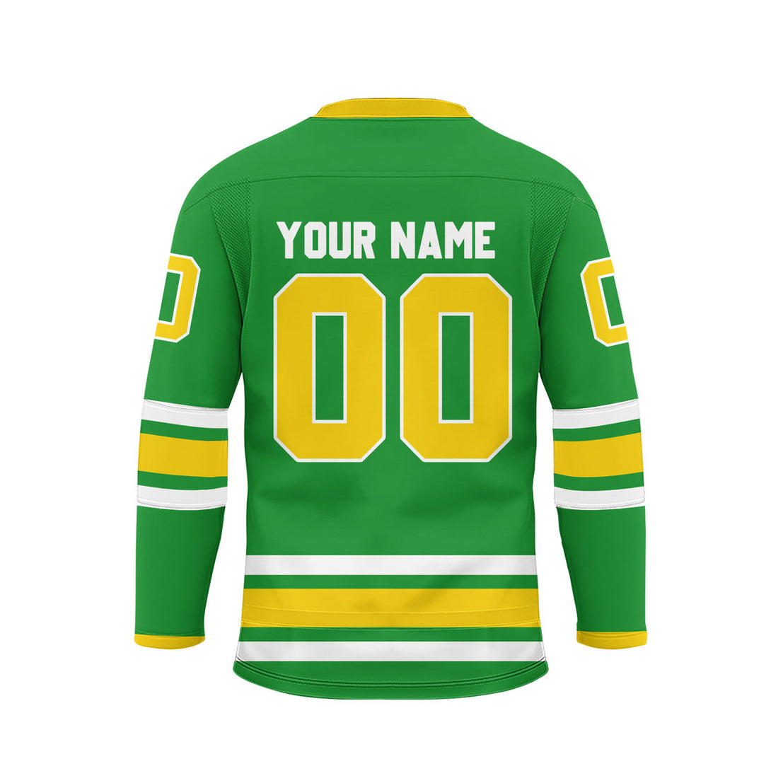 Custom Green Ducks Lace Neck Hockey Jersey For Men & Women