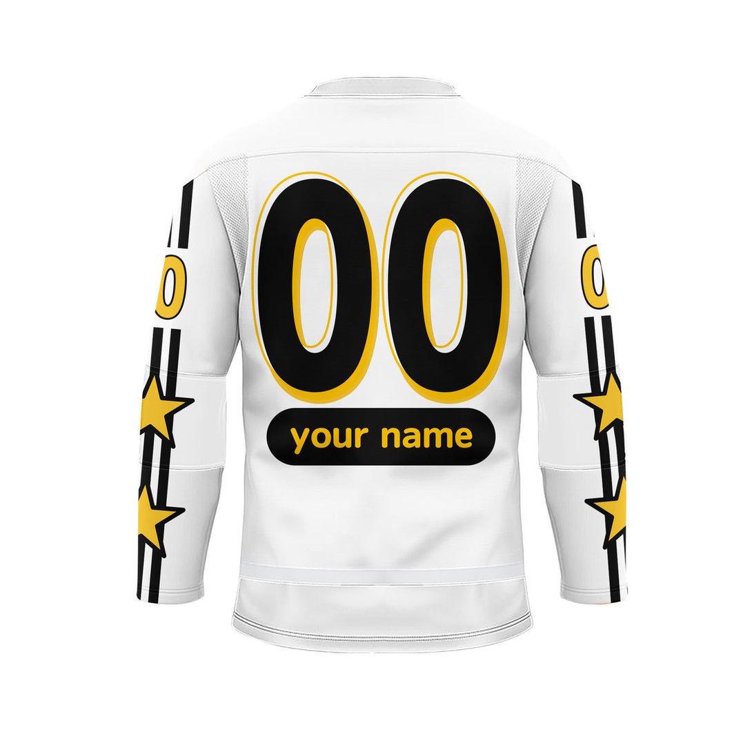 Custom White All Stars Game  Lace Neck Hockey Jersey For Men & Women