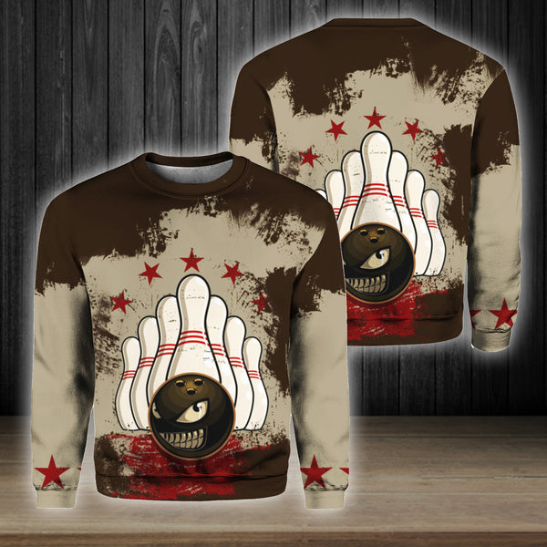 Vintage Bowling Ball Crewneck Sweatshirt For Men &amp; Women&nbsp;HP1699